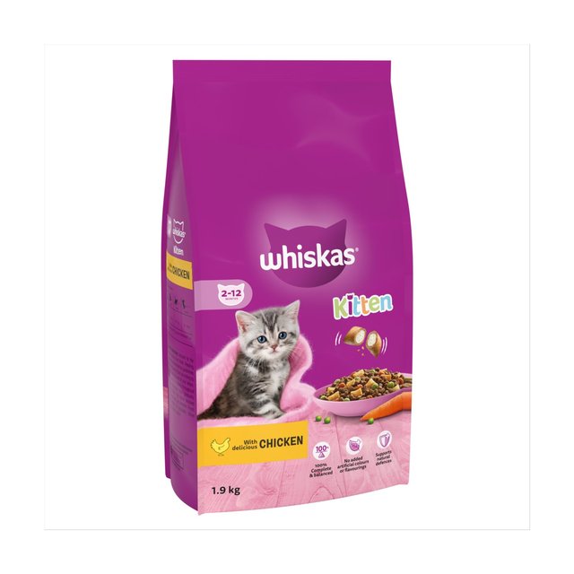 Whiskas 2-12mnths Kitten Dry Cat Food with Chicken   1.9kg GOODS M&S   