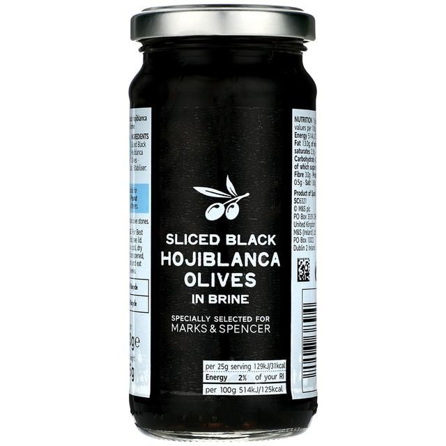 M&S Sliced Black Hojiblanca Olives in Brine   230g GOODS M&S   