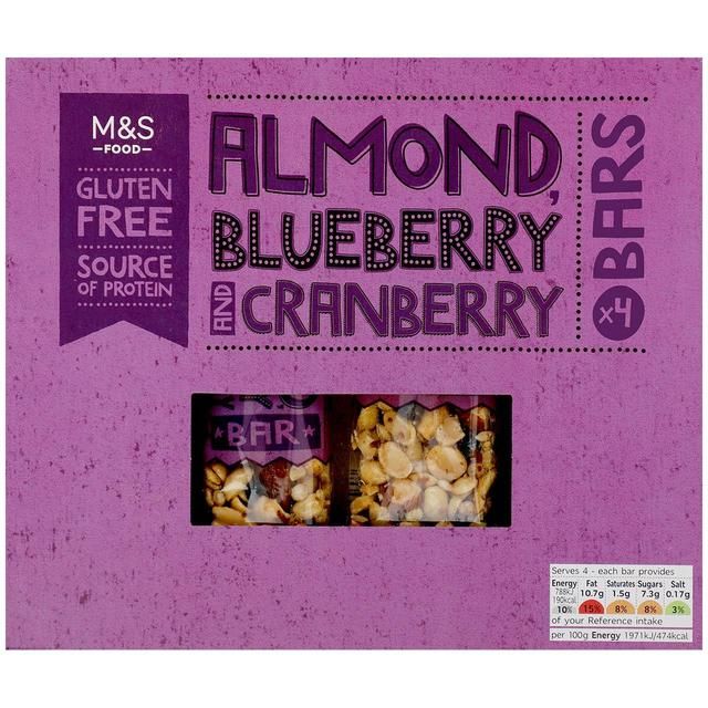 M&S Almond Blueberry & Cranberry Bars   4 x 40g GOODS M&S   