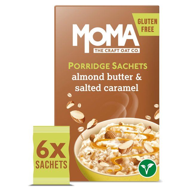 MOMA Almond Butter & Salted Caramel Jumbo Oat Porridge Sachets Gluten Free   6 per pack GOODS M&S   