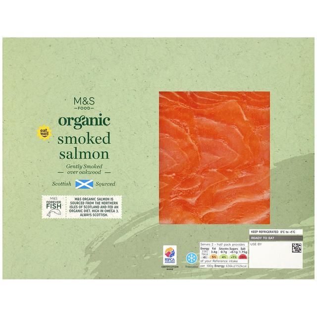 M&S Organic Smoked Salmon   100g