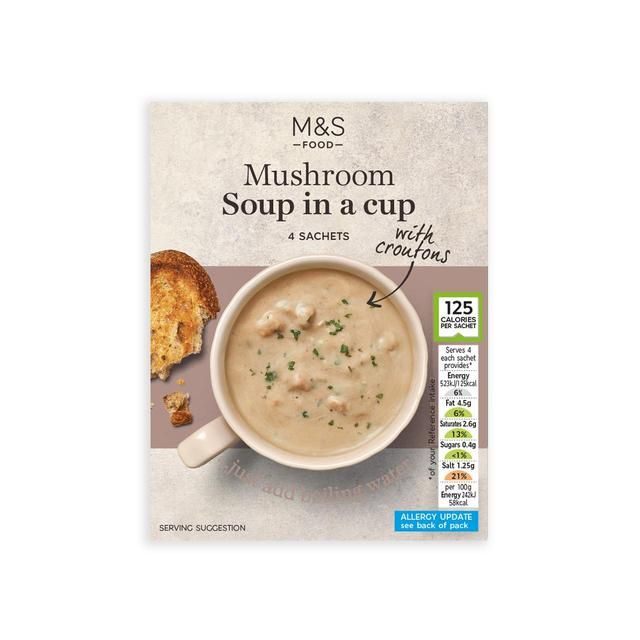 M&S Creamy Mushroom Cup Soup   4 x 22g GOODS M&S   