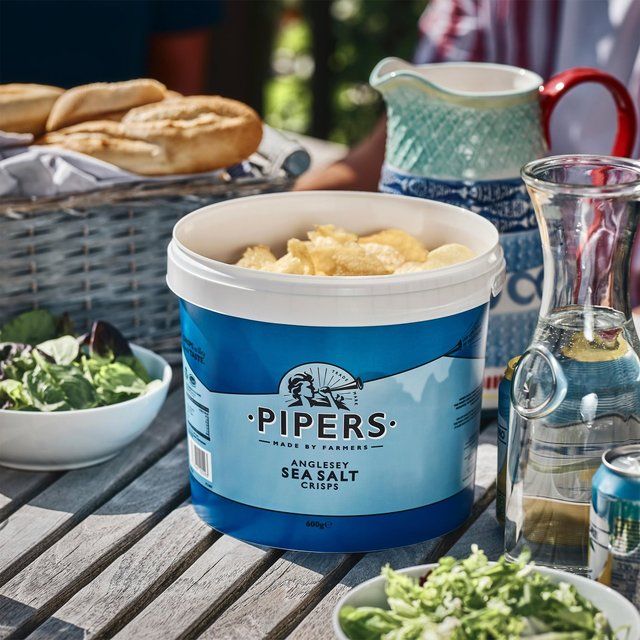 Pipers Anglesey Sea Salt Crisps Sharing Tub   600g GOODS M&S   