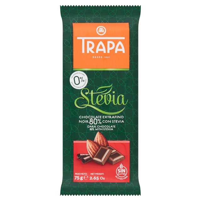 Trapa Dark Chocolate 80% with Stevia   75g GOODS M&S   