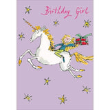 Quentin Blake Unicorn Birthday Girl Card GOODS M&S   