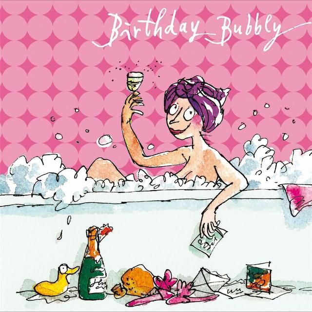 Quentin Blake Bubble Bath Birthday Card GOODS M&S   