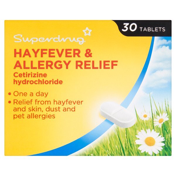 Superdrug Allergy & Hayfever 1 a Day Cetirizine Tablets X 30