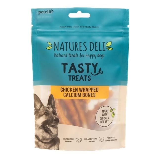 Natures Deli Chicken Wrapped Calcium Bone Dog Treats   100g