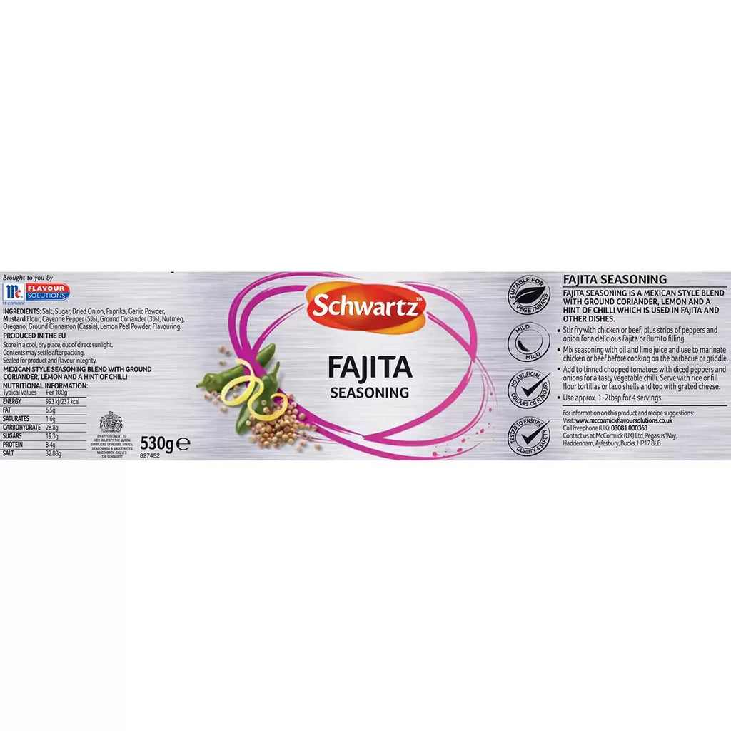 Schwartz Fajita Seasoning, 530g