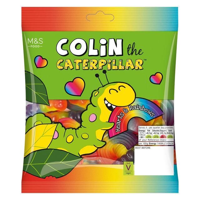 M&S Colin the Caterpillar Hearts & Rainbows Fruit Gums   150g