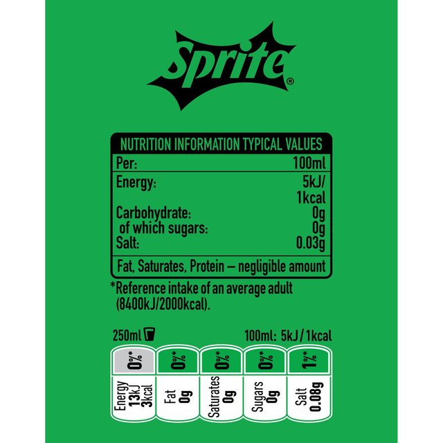 Sprite No Sugar    6 x 250ml