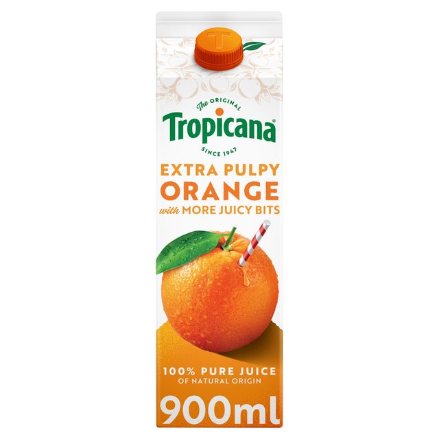 Tropicana Pure Orange Fruit Juice with Extra Juicy Bits   900ml GOODS M&S   