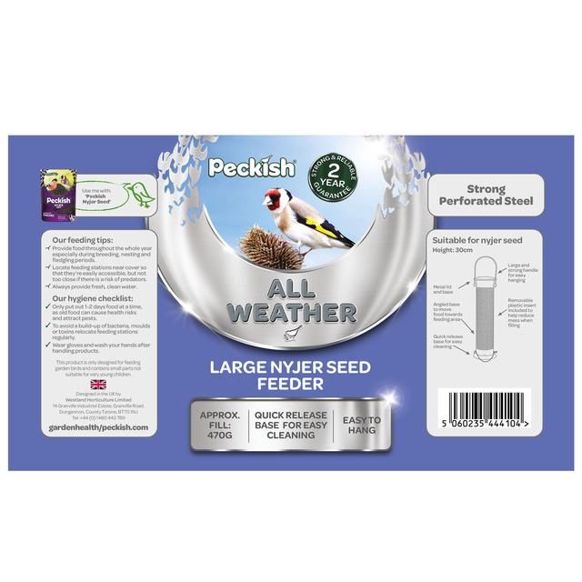 Peckish All Weather Large Nyjer Seed Bird Feeder