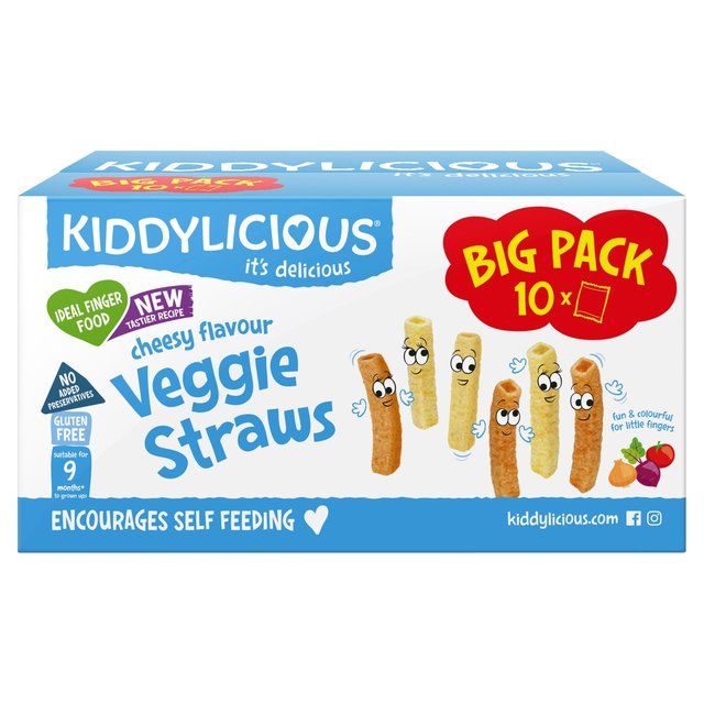 Kiddylicious Cheesy Flavoured Veggie Straws Baby Snacks Big Pack   10 x 12g GOODS M&S   