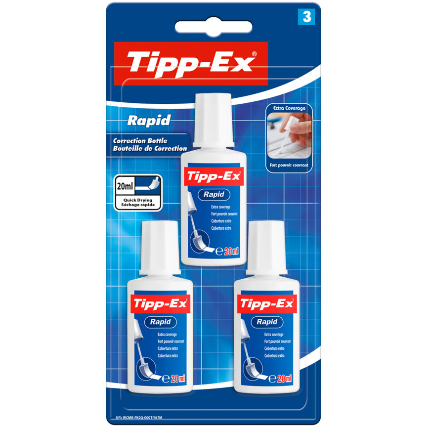 Tipp-Ex Rapid Correction Fluid 20 ml x3