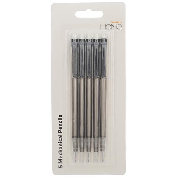 Sainsbury's Home Mechanical Pencils Black 5pk