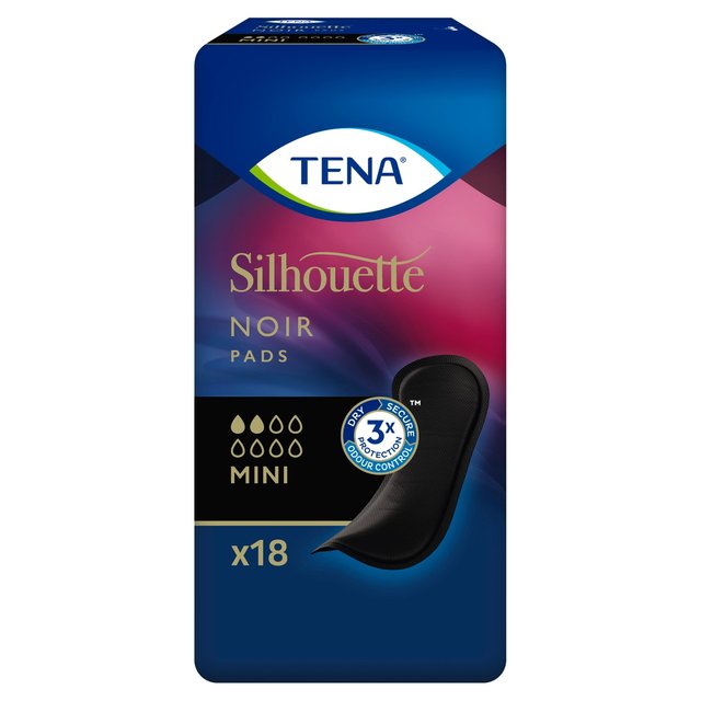 TENA Lady Silhouette Black Incontinence Pads   18 per pack