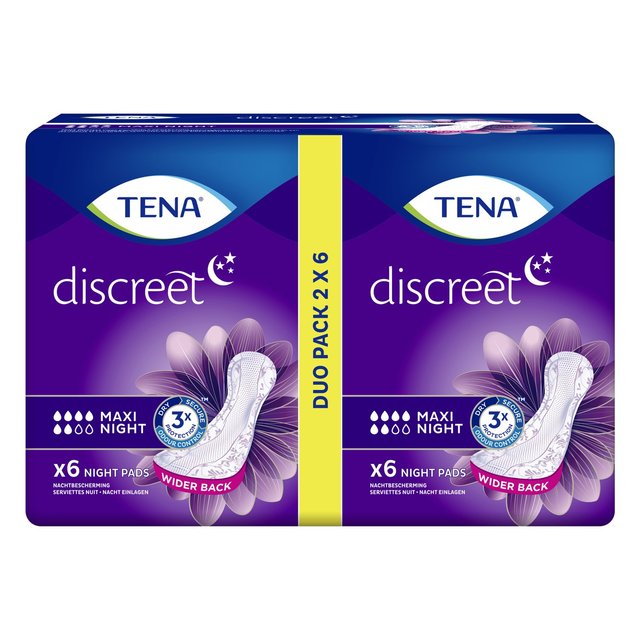 TENA Lady Maxi Night Incontinence Pads   12 per pack