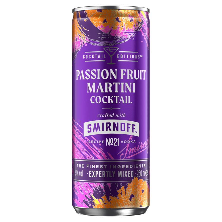 Smirnoff Passion Fruit Martini Ready to Drink Premix Can GOODS ASDA   