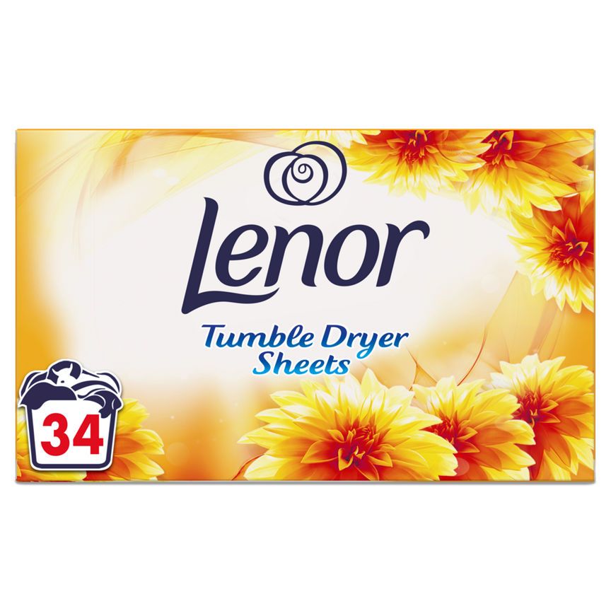 Lenor Fabric Tumble Dryer Sheets Summer Breeze 34 Pack GOODS ASDA   