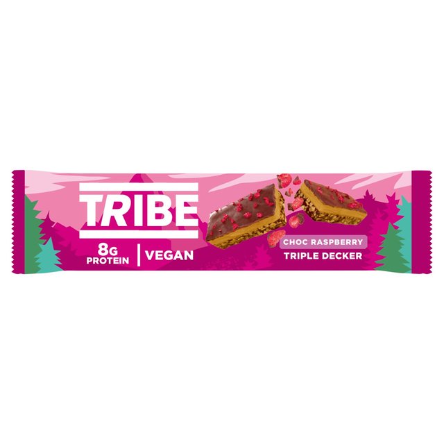 TRIBE Triple Decker Choc Raspberry Bar   40g