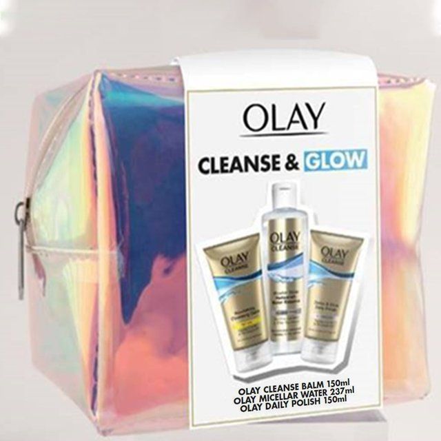 Olay Cleanse & Glow Giftset Cleanser Balm Daily Polish & Micellar Water GOODS M&S   