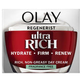 Olay Regenerist Ultra Rich Moisturiser Face Cream Fragrance Free   50ml GOODS M&S   