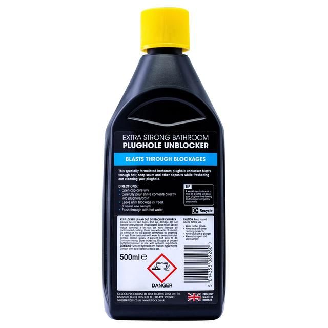 Kilrock Plughole Unblocker Bathroom   500ml