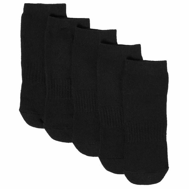 M&S 5pk Black Cushioned Trainer Liner Socks Size 8.5-10