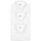 M&S Boys 3pk Easy Iron School Shirts 3-13 Years White GOODS M&S   