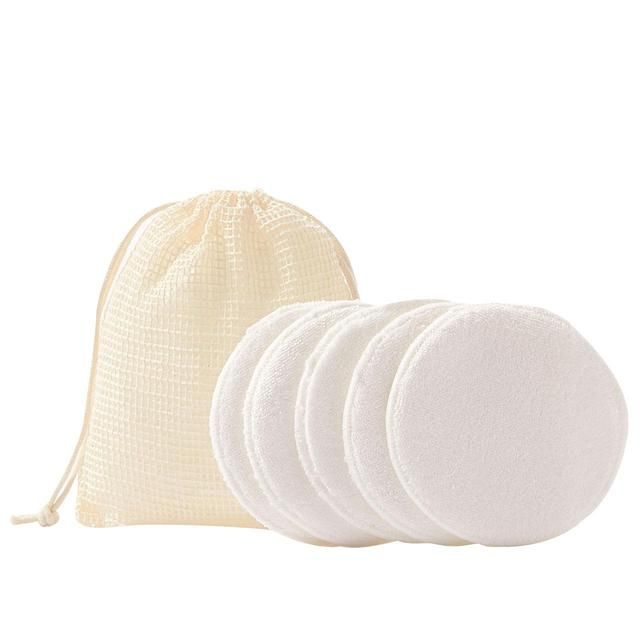 M&S 5 Reusable Cotton Pads & Bag White