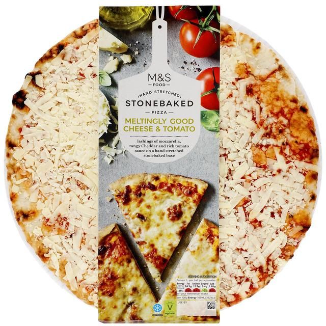 M&S Stone Baked Pizza with Cheese & Tomato   418g