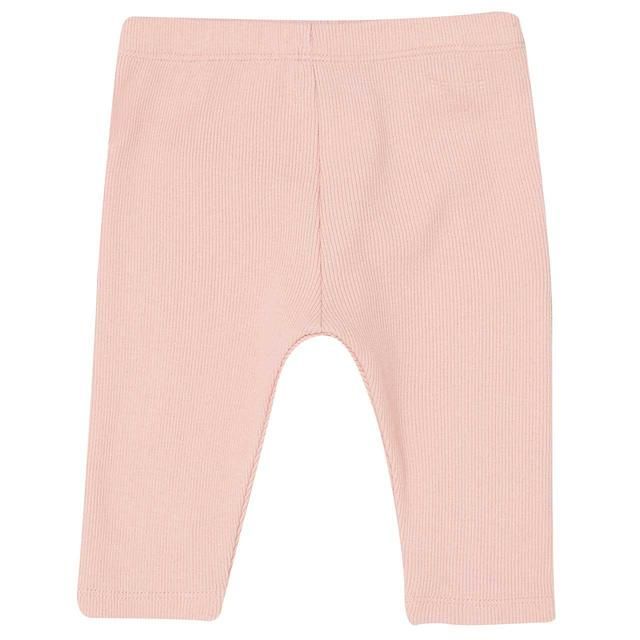 M&S Unisex Cotton Ribbed Leggings 0-3 Years Carnation GOODS M&S   