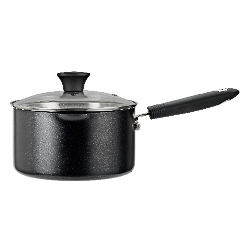 Sainsbury's Home Aluminium Saucepan With Lid Black 20cm