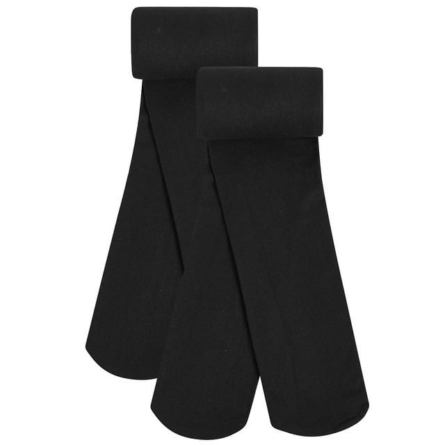 M&S Girls 60 Denier Tights 2 Pack 3-9 Years Black GOODS M&S   