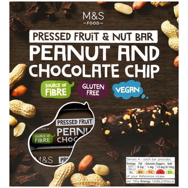 M&S Peanut & Chocolate Chip Bars   4 x 35g GOODS M&S   