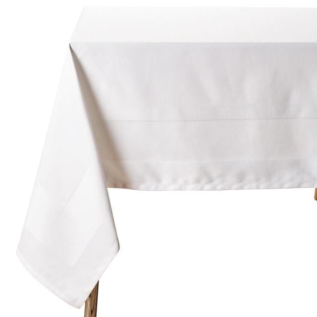 M&S Nova Non Iron Cotton Tablecloth Medium White