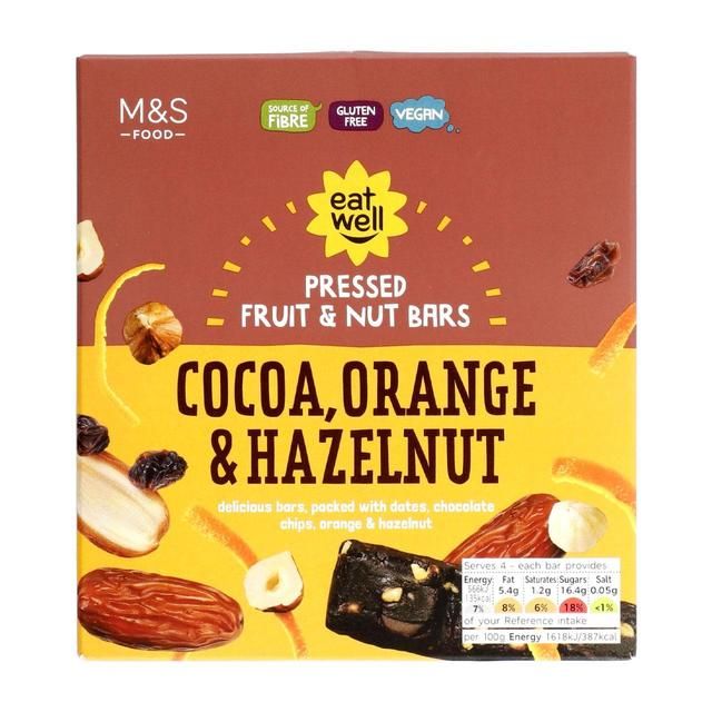 M&S Cocoa Orange & Hazelnut Bars   4 x 35g GOODS M&S   