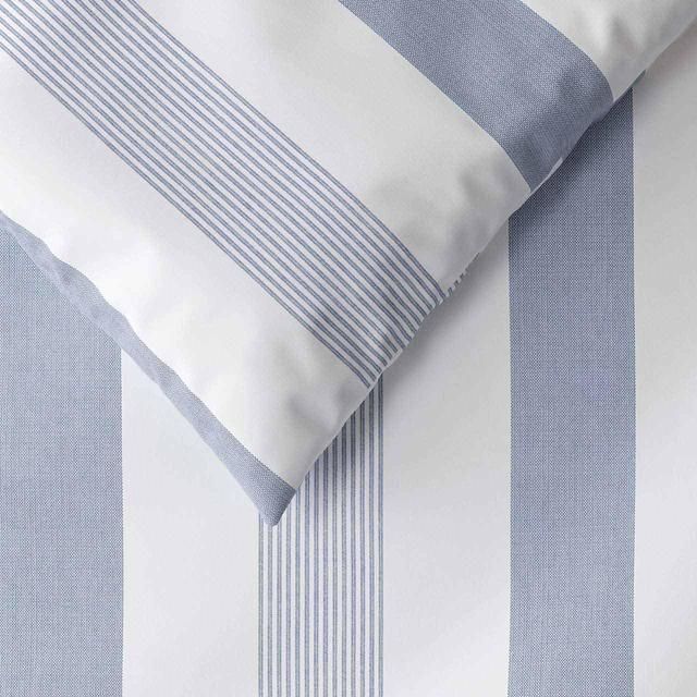 M&S Hadley Pure Cotton Striped Bedding Set Single-Super King Blue Mix GOODS M&S   