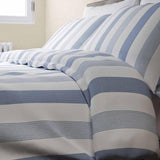 M&S Hadley Pure Cotton Striped Bedding Set Single-Super King Blue Mix GOODS M&S   