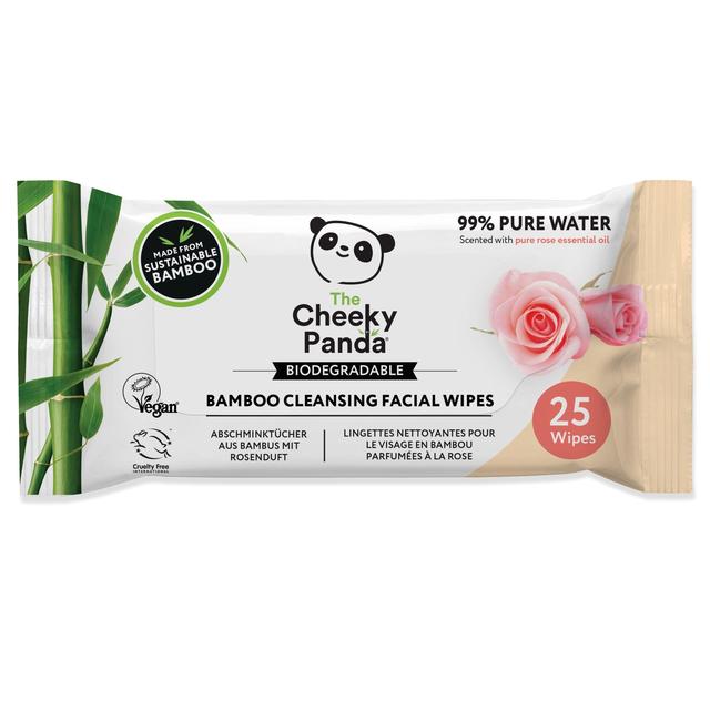 The Cheeky Panda Bamboo Facial Cleansing Wipes Rose Scented   25 per pack GOODS M&S   