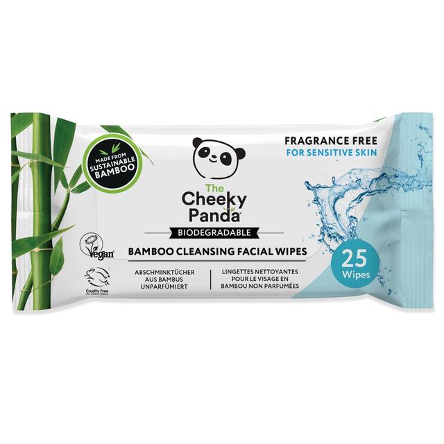 The Cheeky Panda Bamboo Facial Cleansing Wipes Unscented   25 per pack