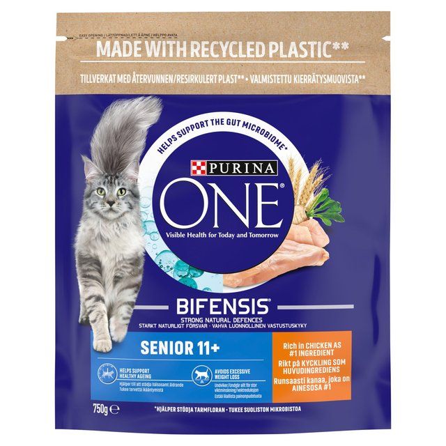 Purina One Senior 11+ Chicken Dry Cat Food   750g