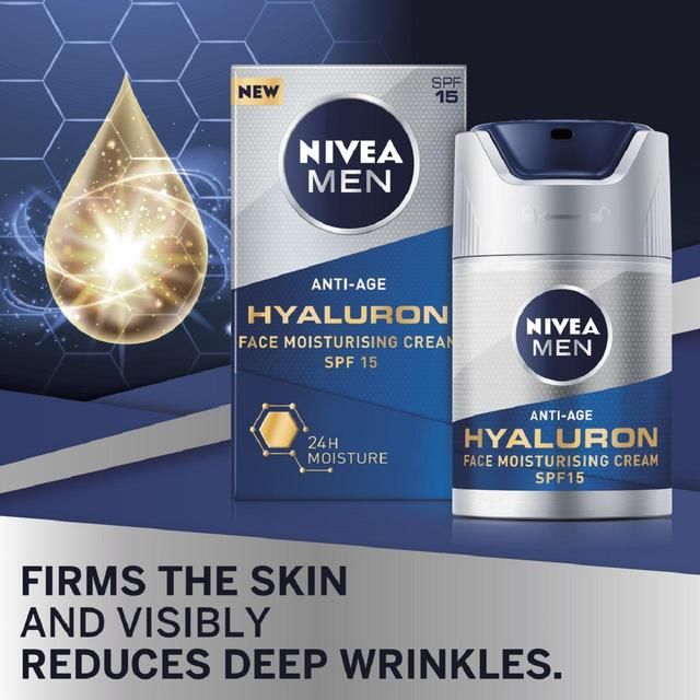 NIVEA MEN Hyaluron Anti-Age Face Moistursing Cream SPF15    50ml GOODS M&S   