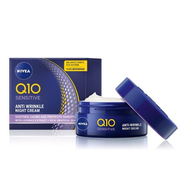 NIVEA Q10 Power Anti-Wrinkle Night Face Cream for Sensitive Skin   50ml