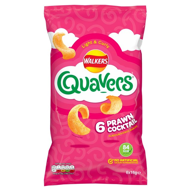 Walkers Quavers Prawn Cocktail Multipack Snacks   6 per pack