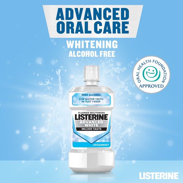 Listerine Advanced White Milder Taste Mouthwash   500ml