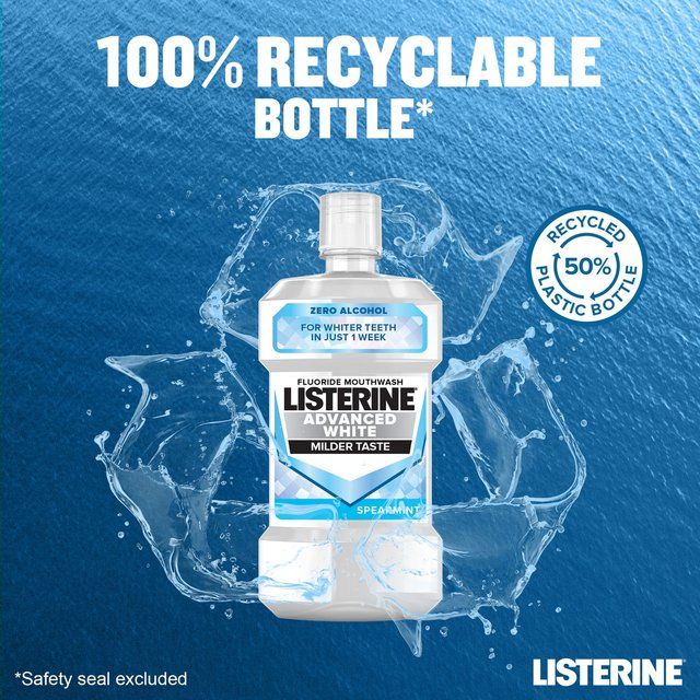 Listerine Advanced White Milder Taste Mouthwash   500ml