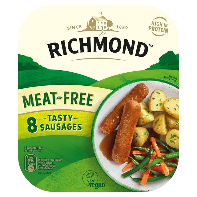 Richmond 8 Meat Free Vegan Sausages   304g