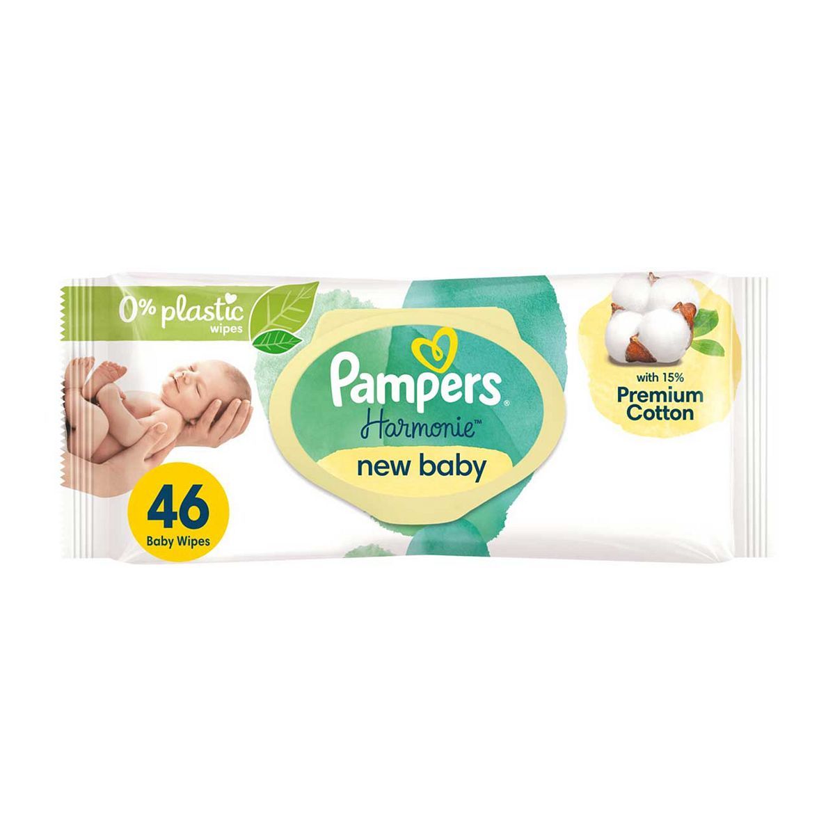 Pampers Harmonie New Baby Wipes Plastic Free - 1 Pack 46 Wipes GOODS Boots   